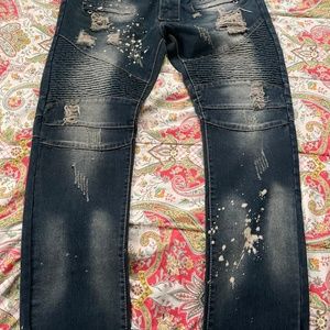 BIE PA PARIS men’s jeans size 36, inseam 30", NWT,  great distressed fabric